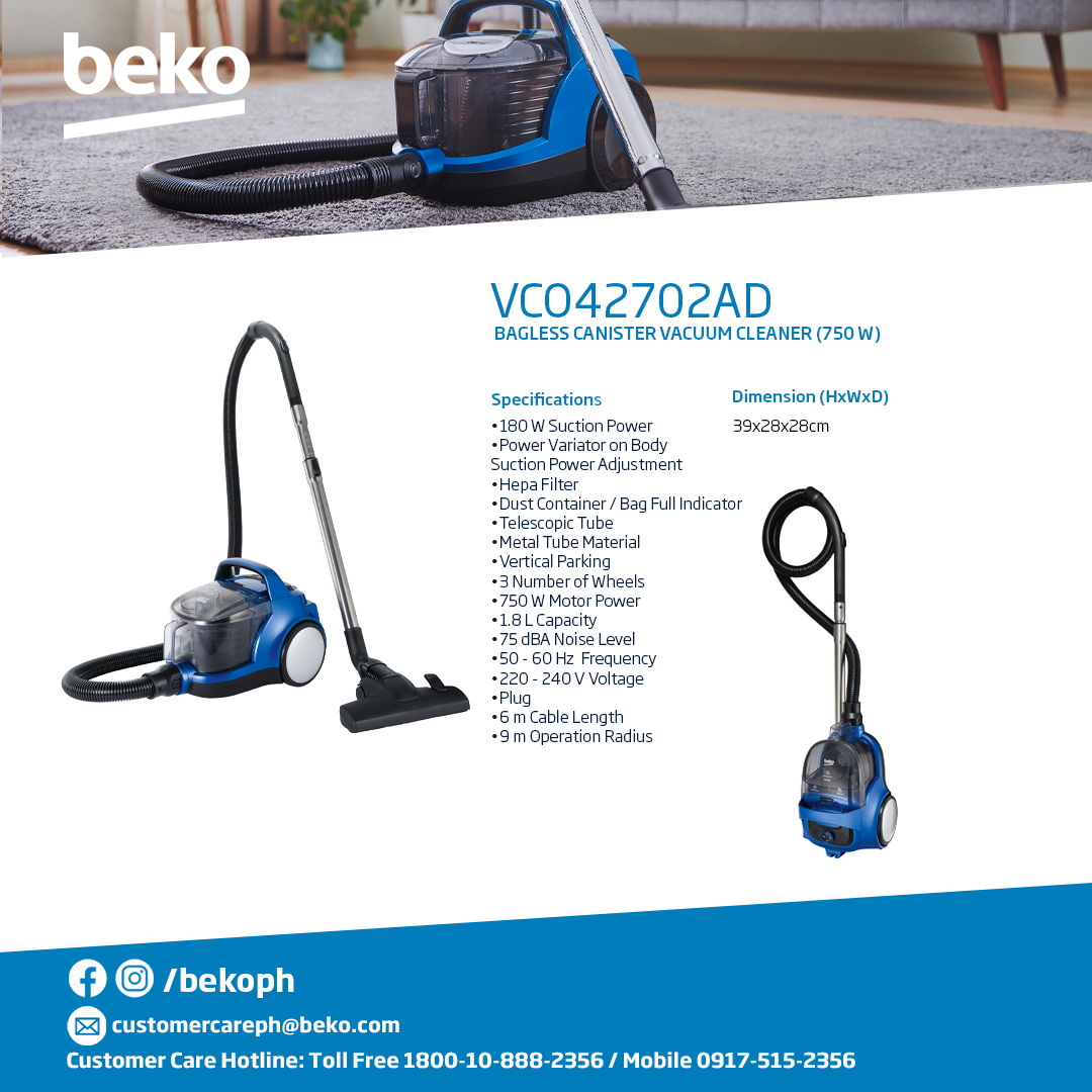 BekoBaglessCanisterVacuumCleaner750wVCO42702AD-5