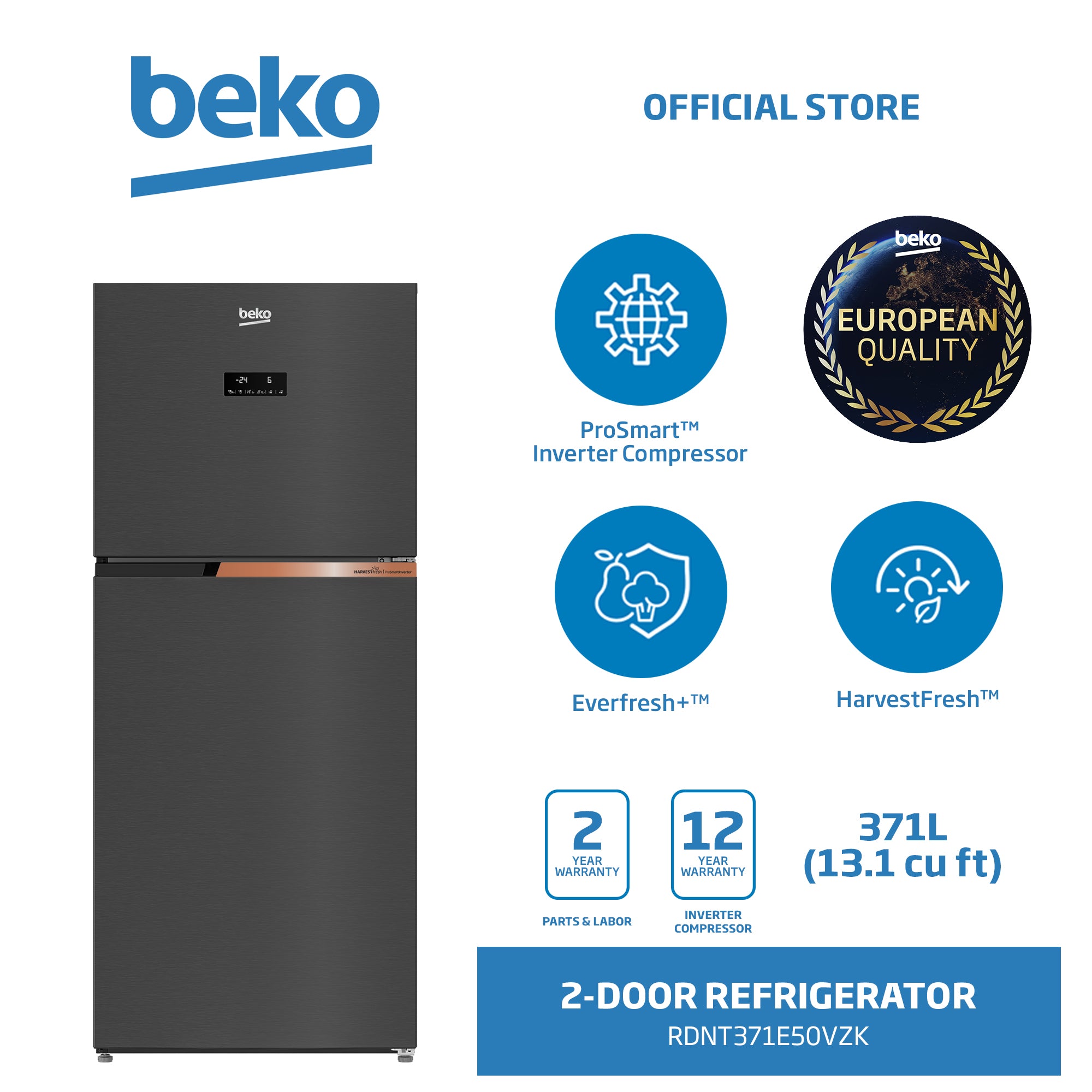 BekoRefrigerator372L_13.1cu.Ft_TopMountFreezerInverterRDNT371E50VZK-3