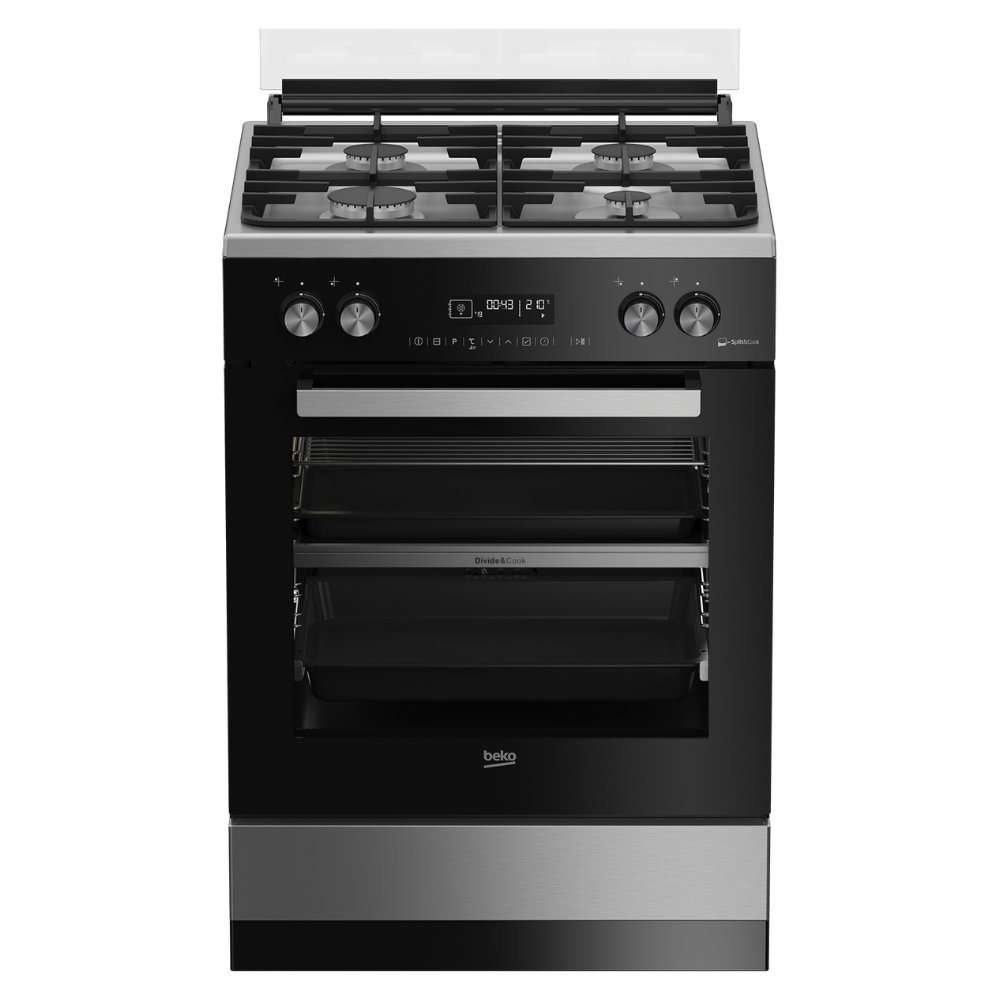 Beko Freestanding Cooker 90cm, 4 Gas Burner Hob & 82L Electric Oven and Grill FVR62630DXDTL