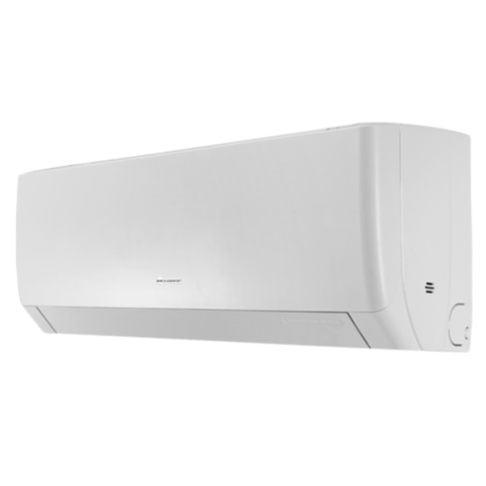 White air conditioner on a white background