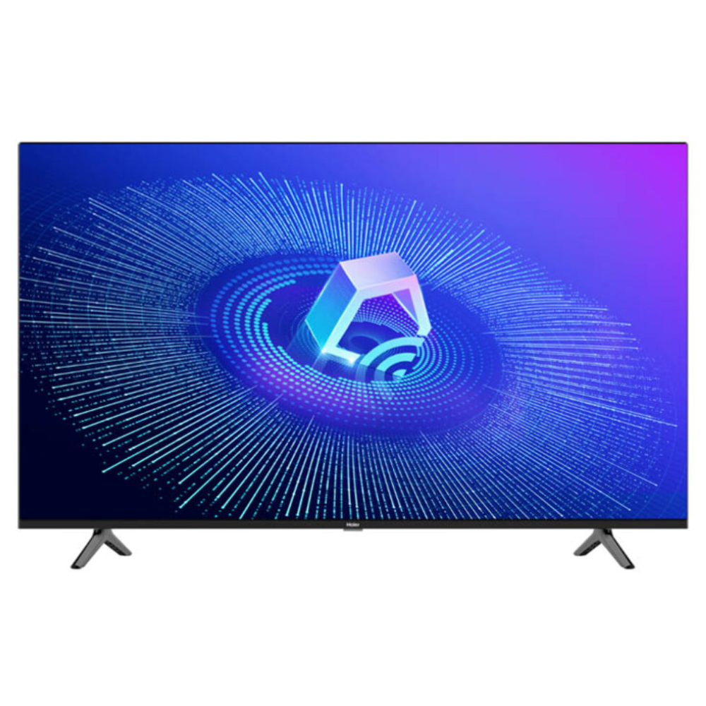 Smart TV with a colorful display on a white background