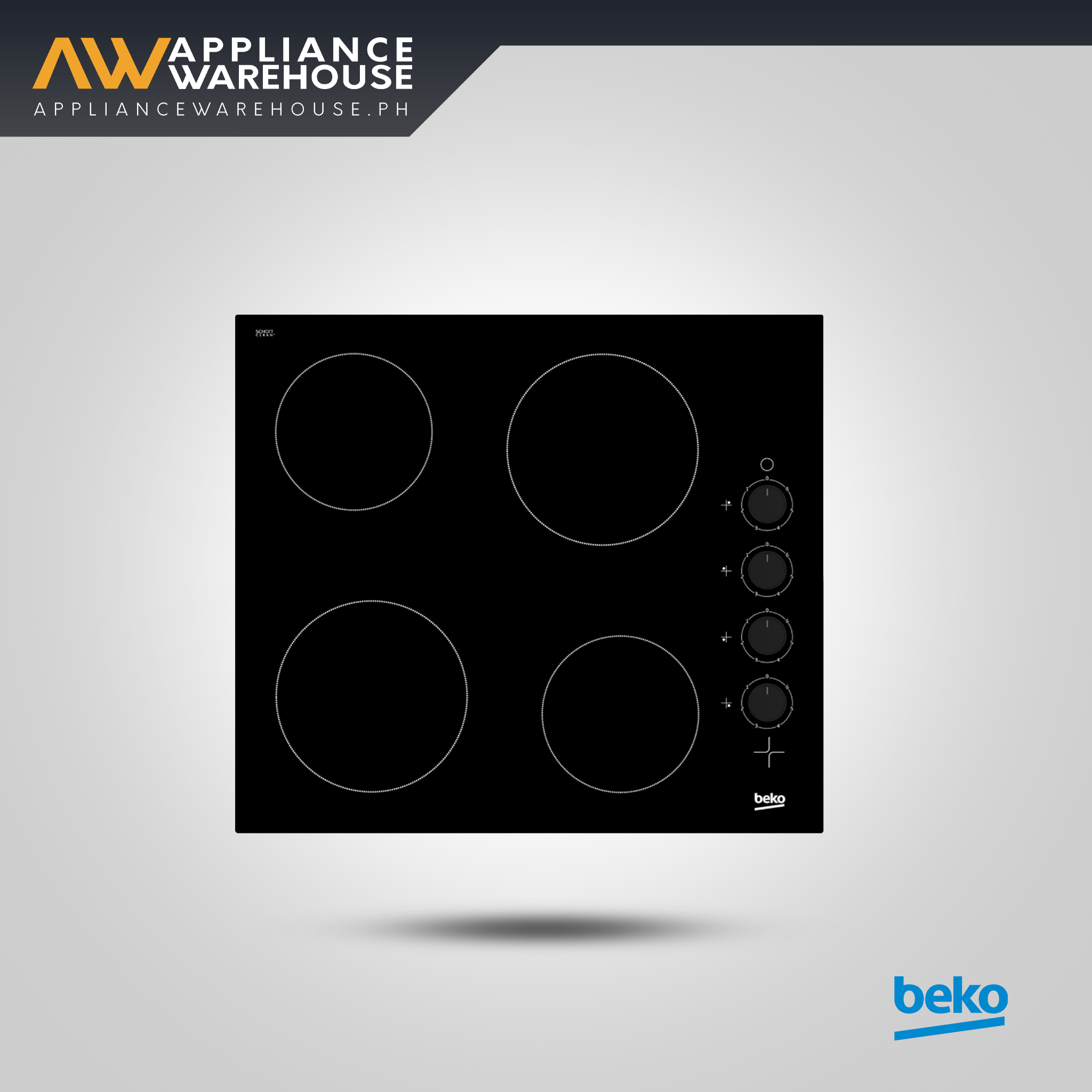 Beko Built-In Hob 60 cm, 4 Vitroceramic Hob Electric Hob HIC64100