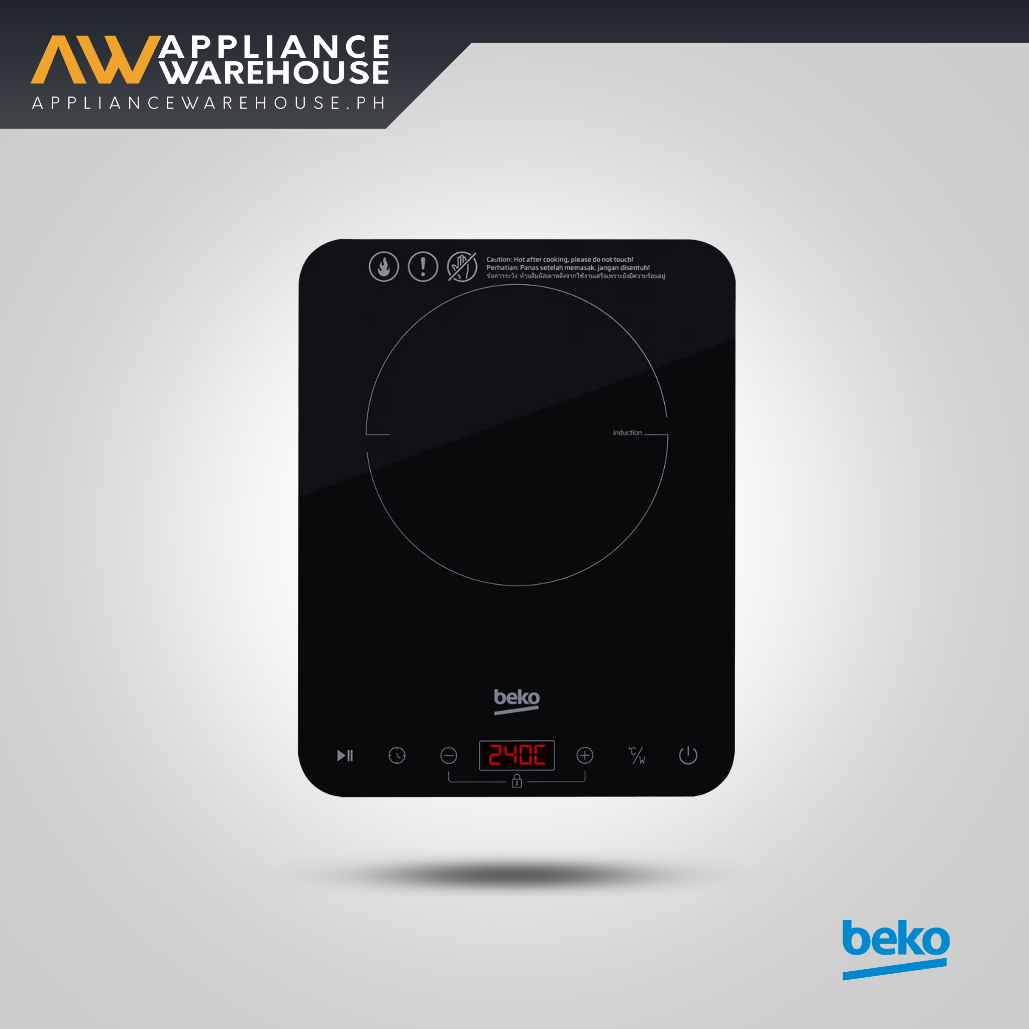 Beko Single Induction Hob / Induction Cooker Single Zone 2000W HPI51012B