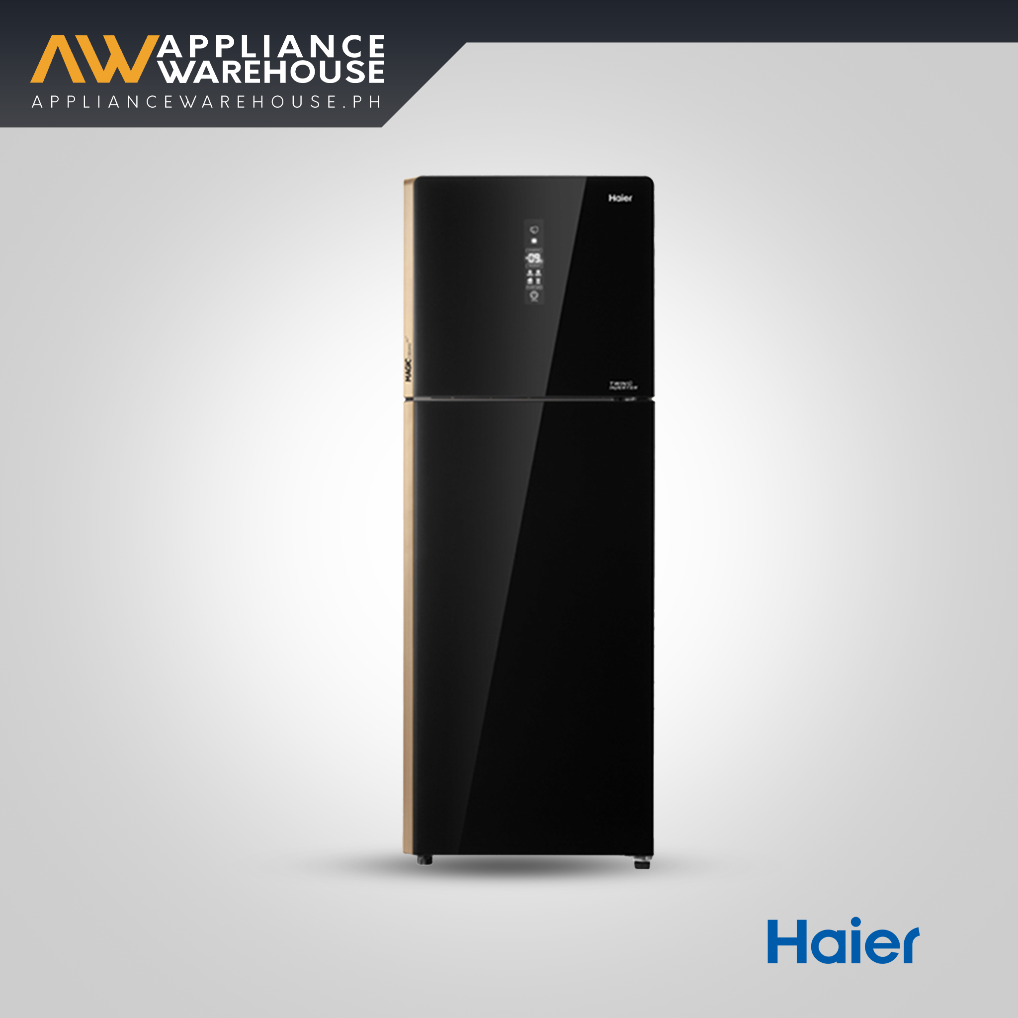 Haier 12.6 cu ft / 357 L Two-Door No Frost Inverter Refrigerator – Black Silver