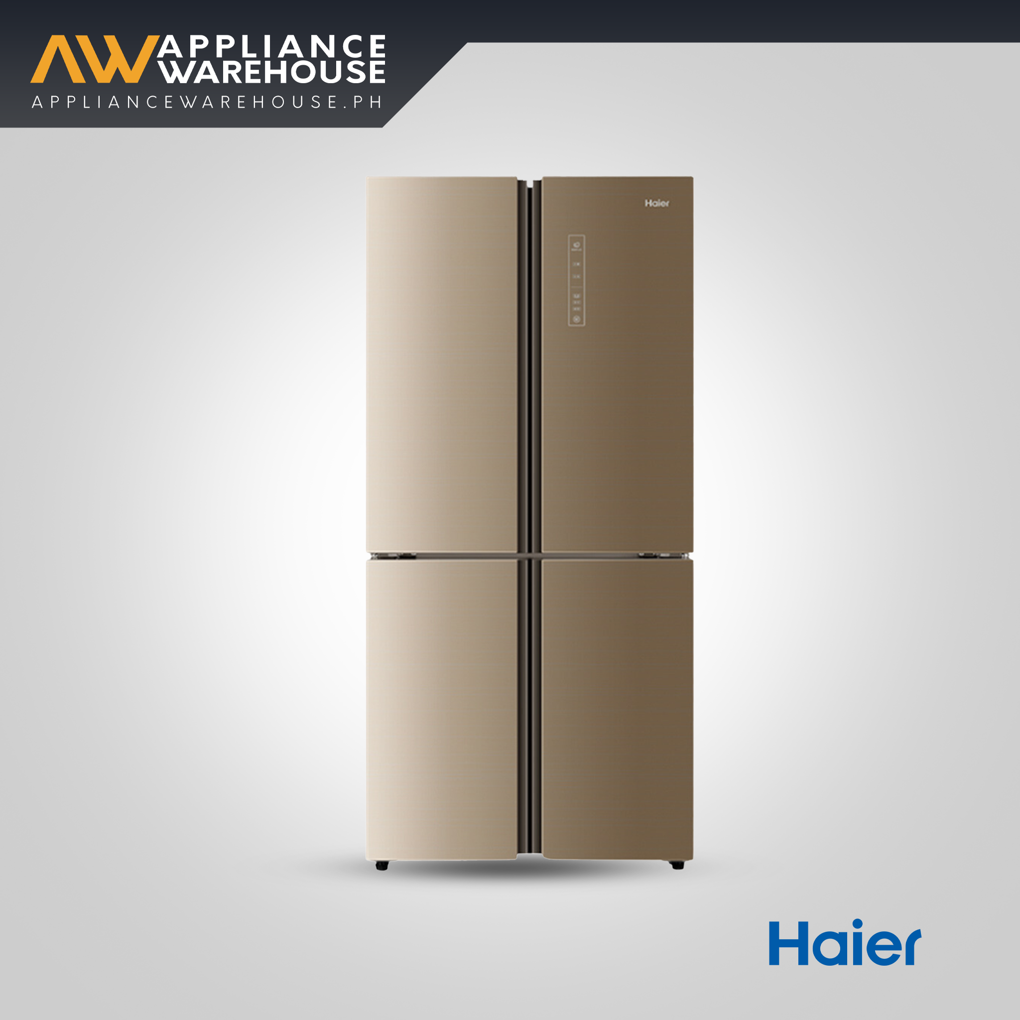 Haier HRF-IV550MD 16.10 cu.ft./456L No Frost Full DC Inverter Four Door Refrigerator (Champagne Gold Glass)