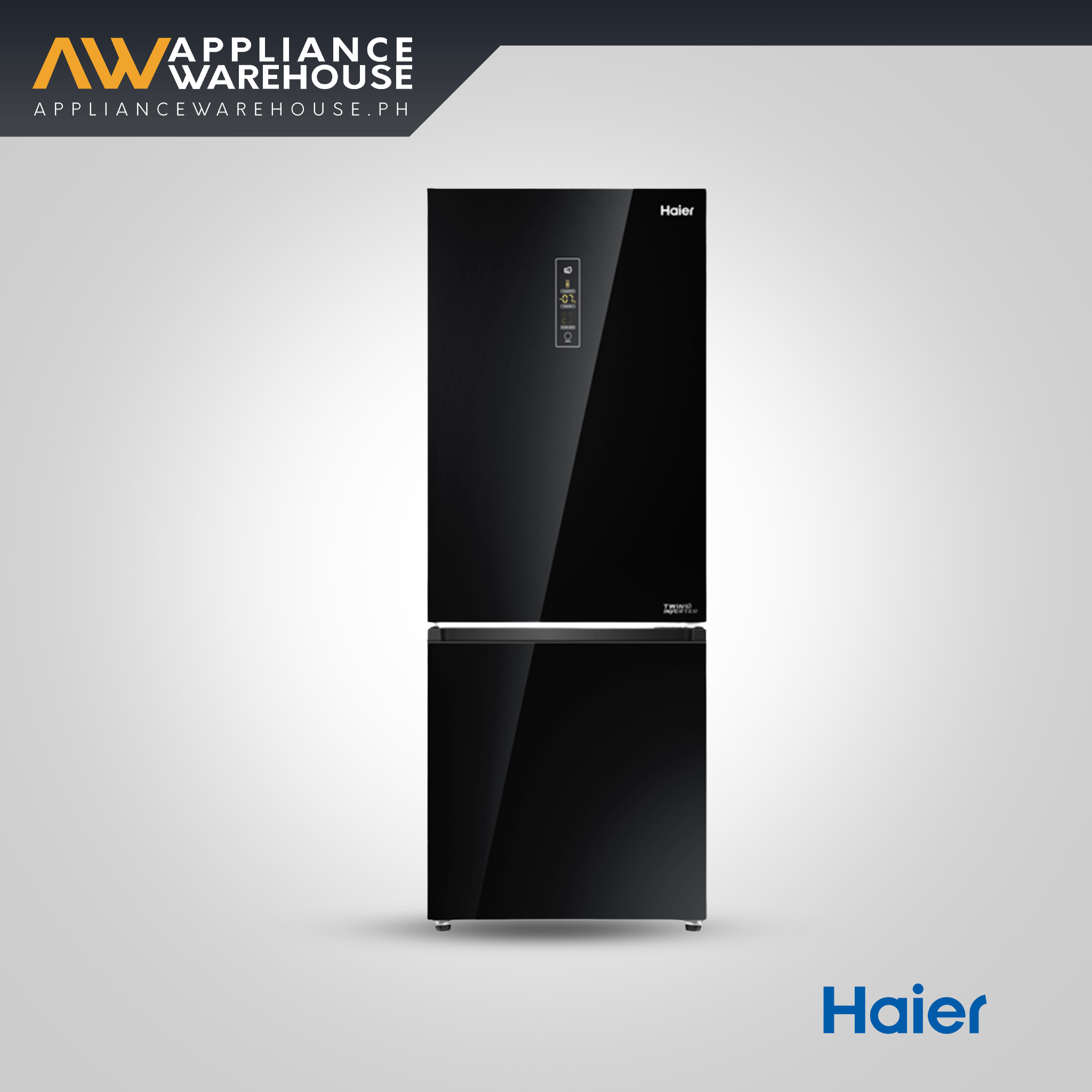 Haier HRF-IVB338VNF (BS) 10.3 cu.ft./292L Magic Cooling No Frost Bottom Freezer Twin Inverter Two Door Refrigerator (Black Silver)