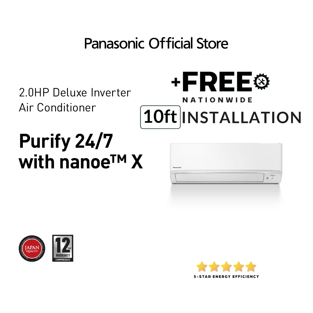 PanasonicCS-XPU18WKQ2.0HPDeluxeInverterSplitTypeAircon_Nanoe_X_-1