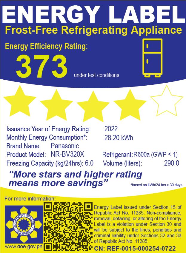 PanasonicNR-BV320XSPH10.2cu.ft.TwoDoorBottomFreezerNoFrostInverterRefrigerator-2