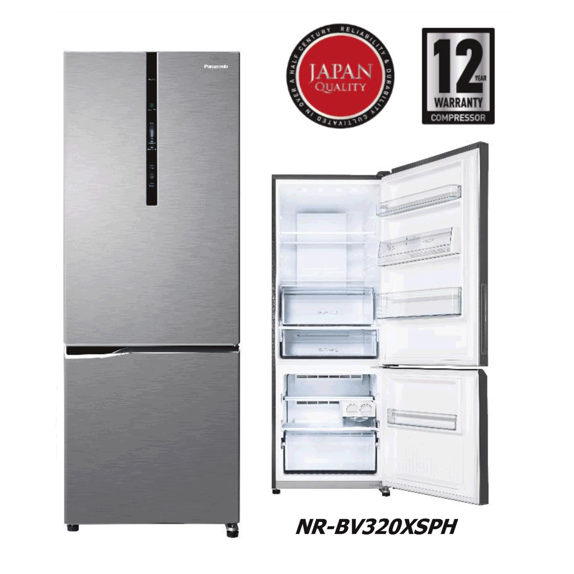 PanasonicNR-BV320XSPH10.2cu.ft.TwoDoorBottomFreezerNoFrostInverterRefrigerator-3