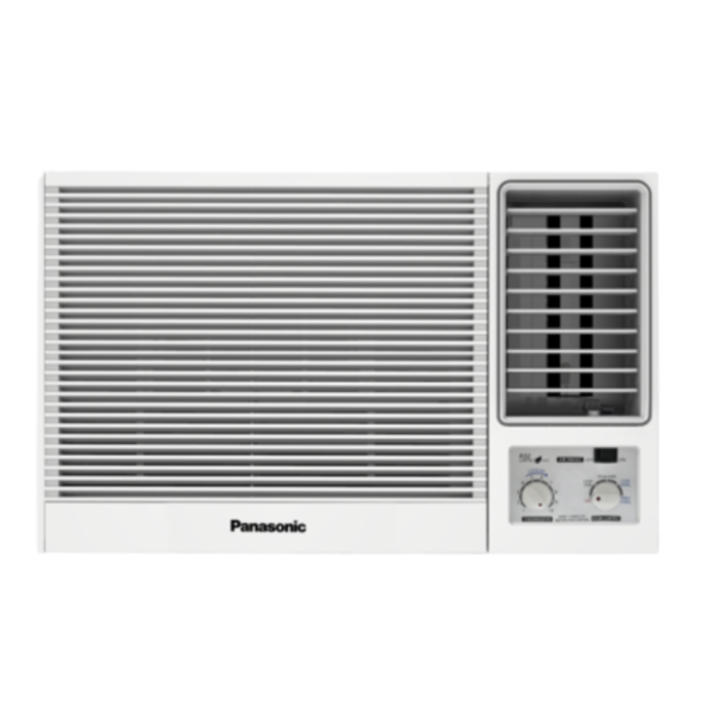 Panasonic window air conditioner on a white background