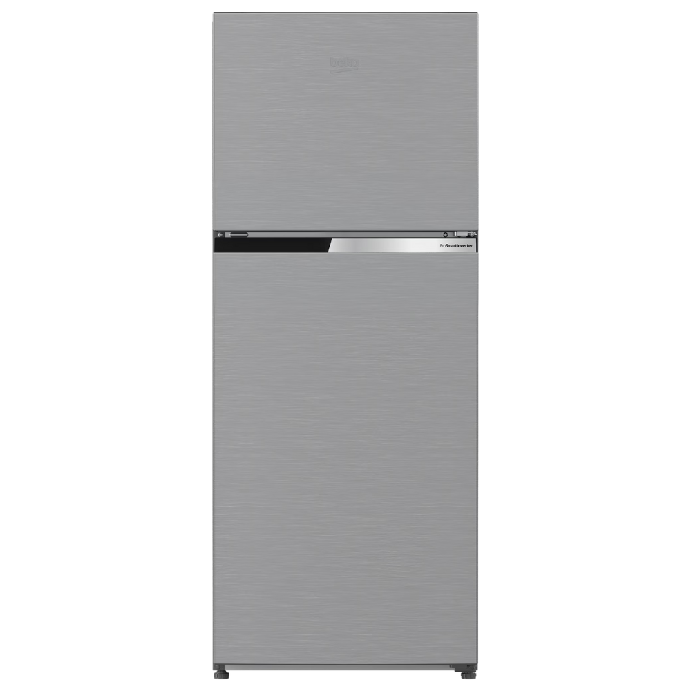 Gray refrigerator on a white background