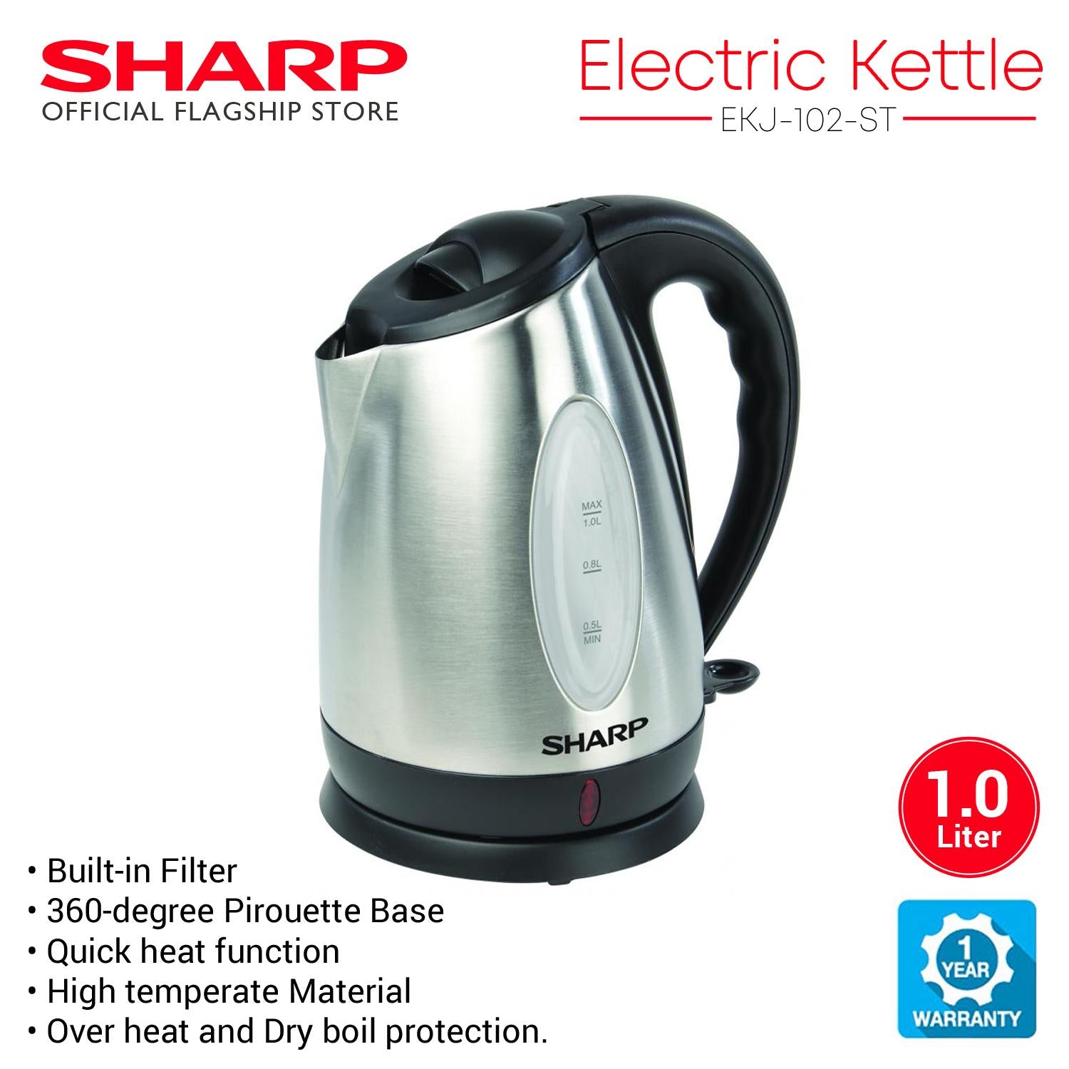 Sharp1.0ElectricKettleEKJ-102-ST-2