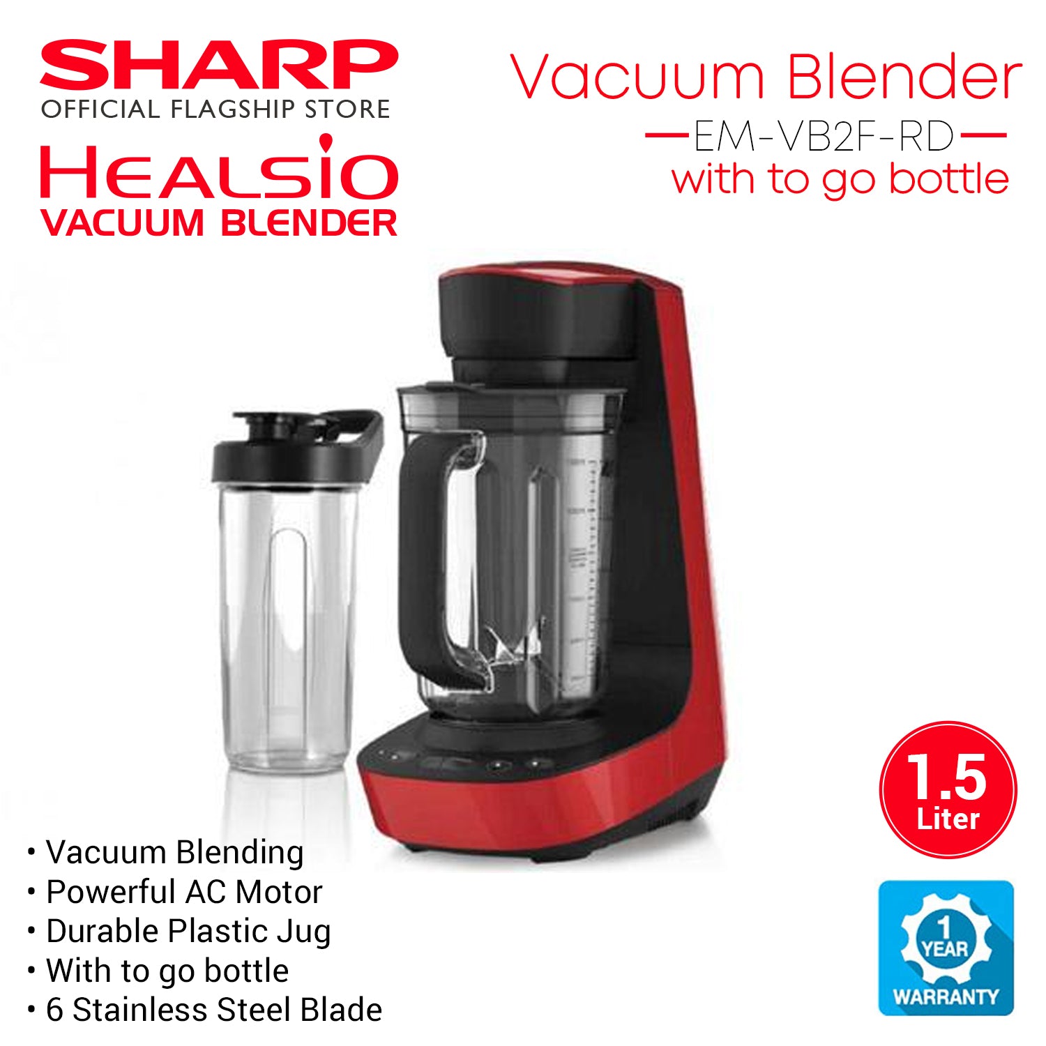 SharpEM-VB2F-RDHealsioVacuumBlenderwithtogoBottle-2