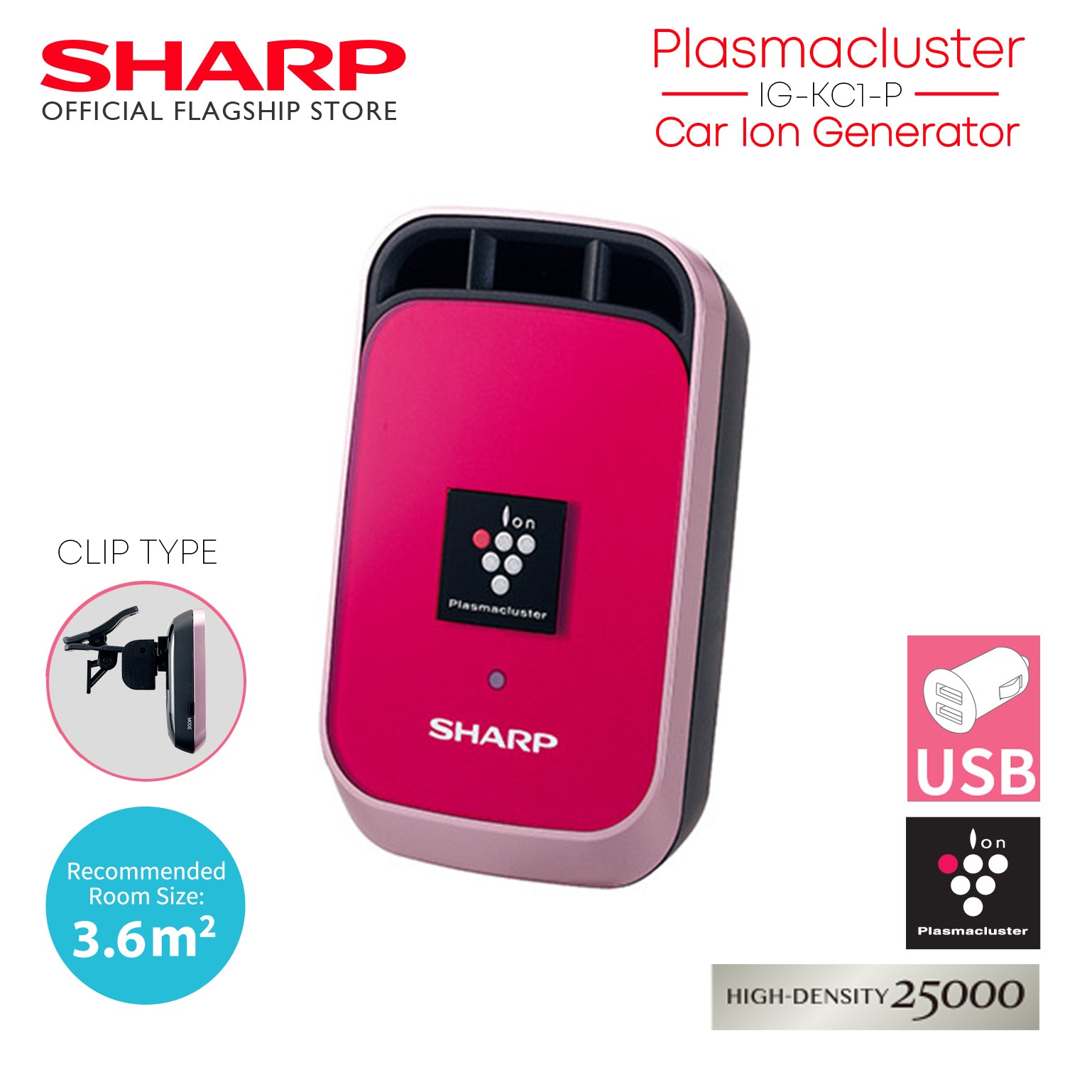 SharpIGKC1PortableIonGeneratorIAirPurifierIClipType_Car-Home-OfficeUse_-3