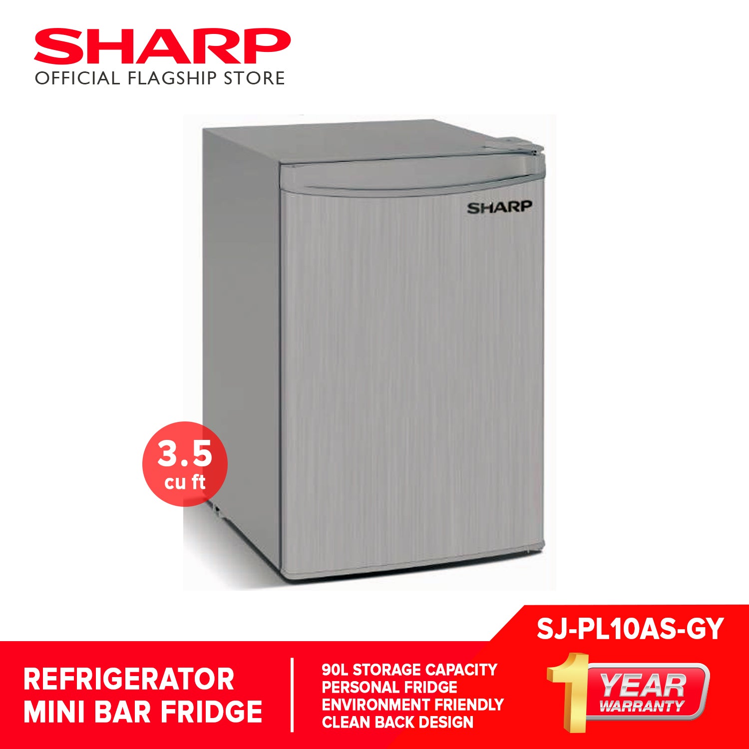 SharpMiniFridgePersonalRefrigeratorSJ-PL10AS-GY3.5cuft-2