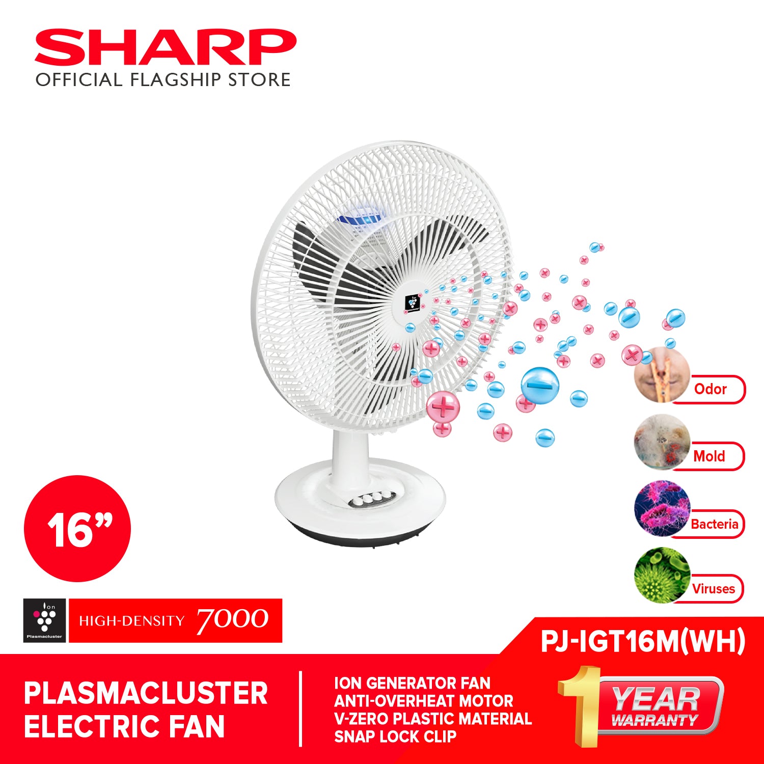 SharpPJ-IGT16M_WH_16PlasmaclusterIonElectricTableFan-4