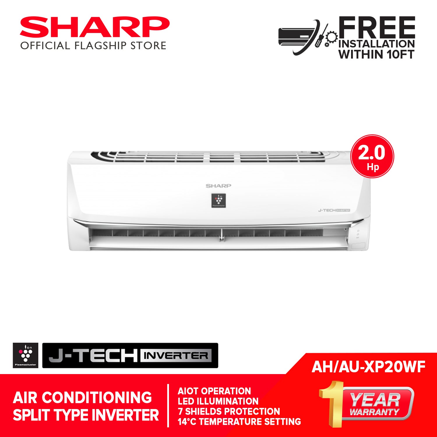 Sharp AH-XP20WF / AU-XP20WF 2.0 HP Aircon Split Type Inverter Premium Air Conditioner_5