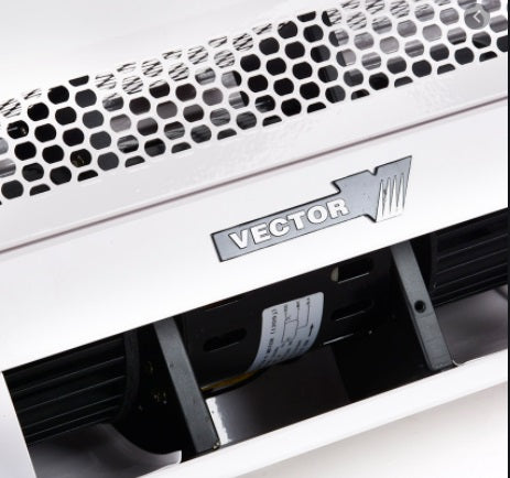 Close-up of a Vector air conditioner with a white background