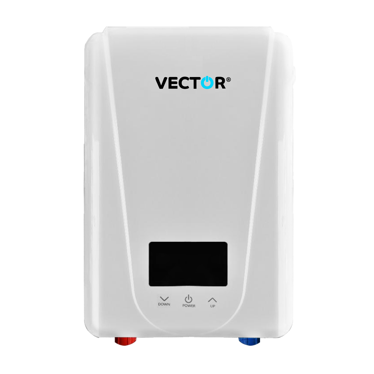 White electronic device with Vector logo on a white background