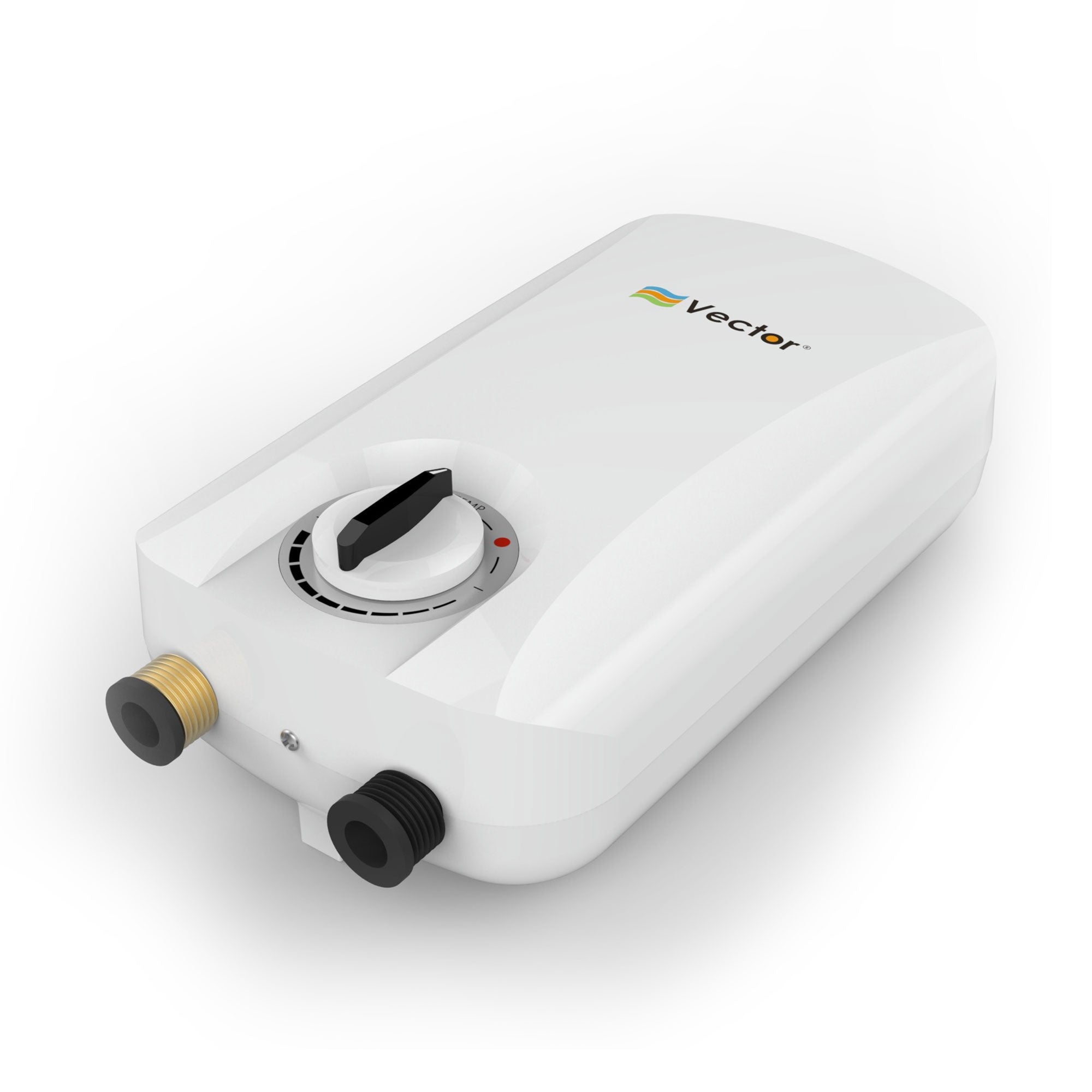 White electronic device with Vector logo on a white background