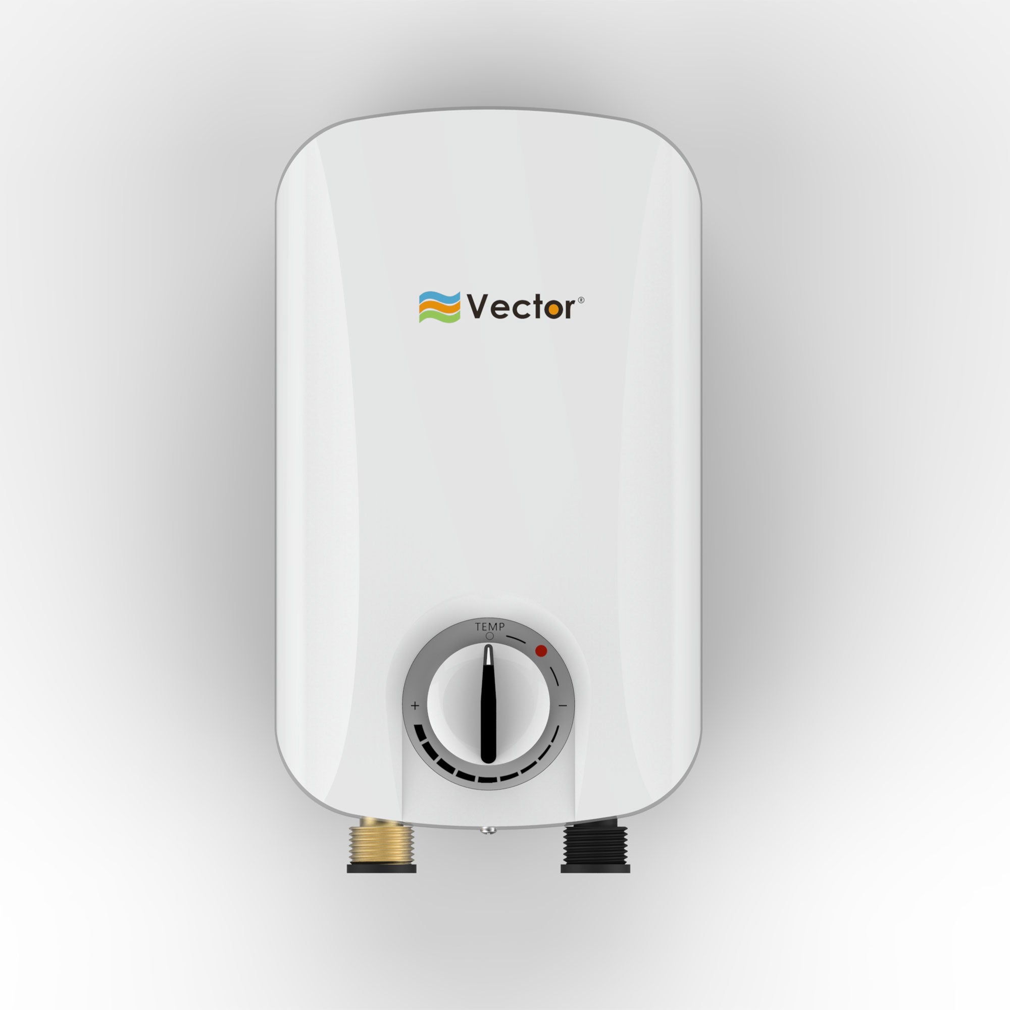 White water heater with Vector logo on a gray background