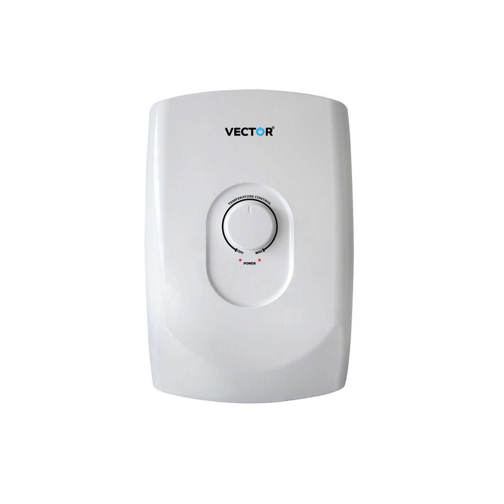 White electronic device with a Vector logo on a white background