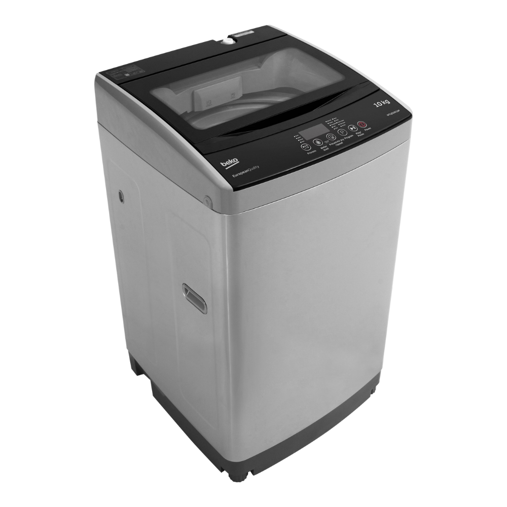 Top-loading washing machine on a white background