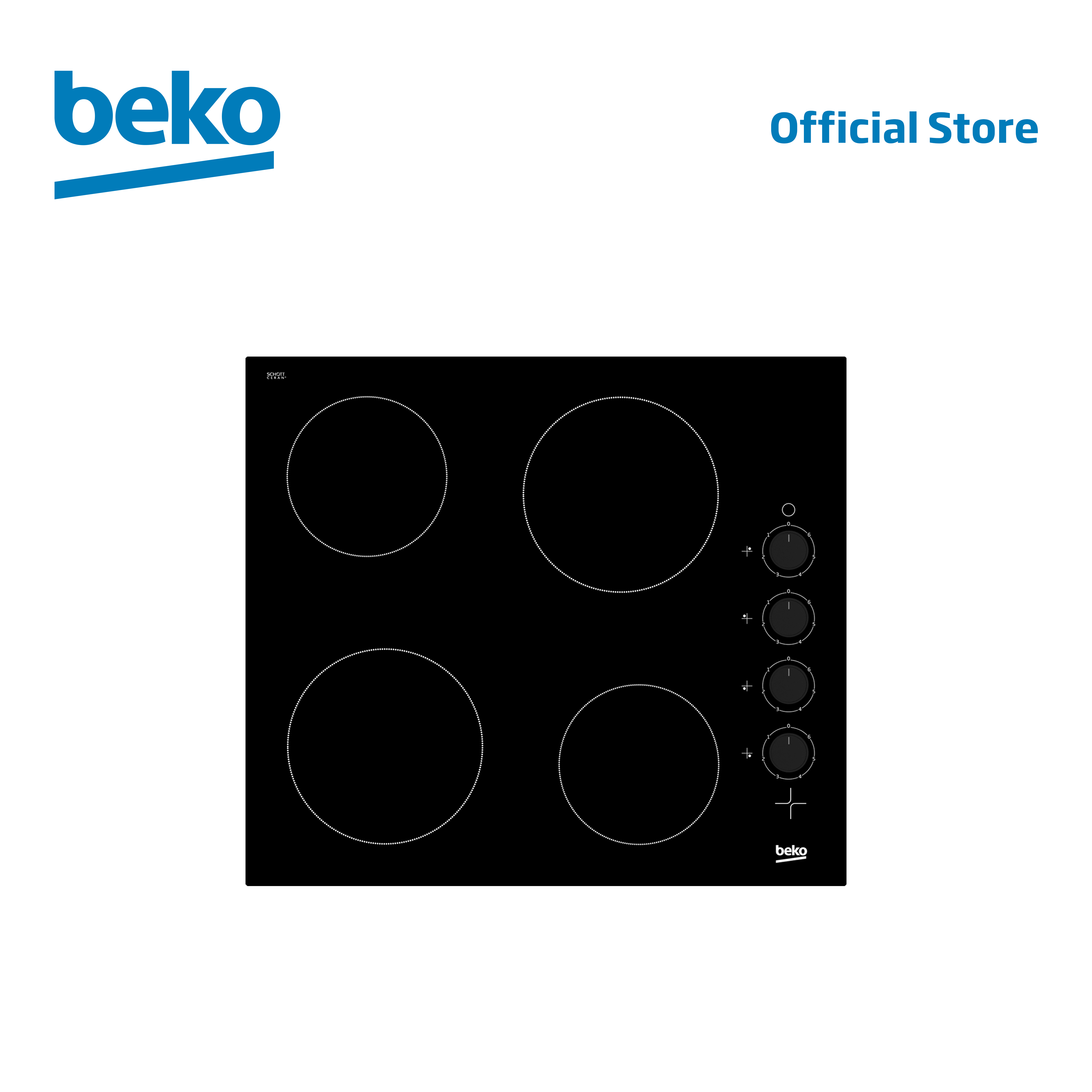 Beko Built-In Hob 60 cm, 4 Vitroceramic Hob  Electric Hob HIC64100 - 1