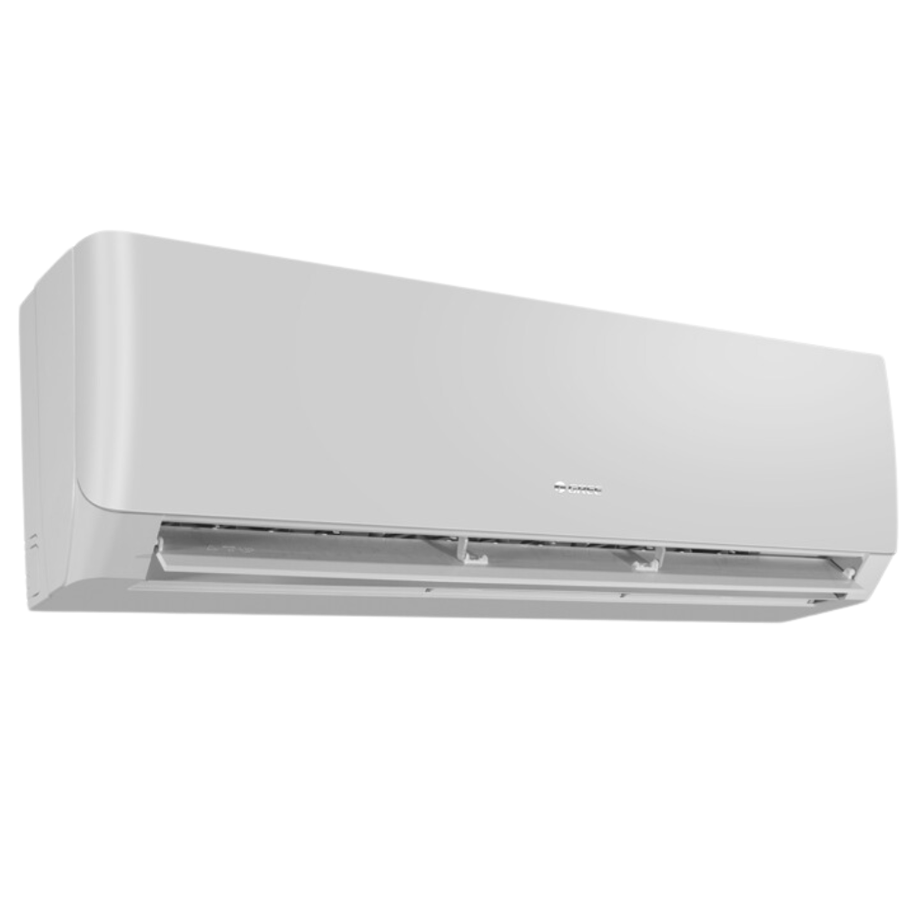 White air conditioner on a white background
