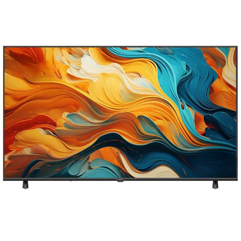 Smart TV displaying a colorful abstract design on a white background