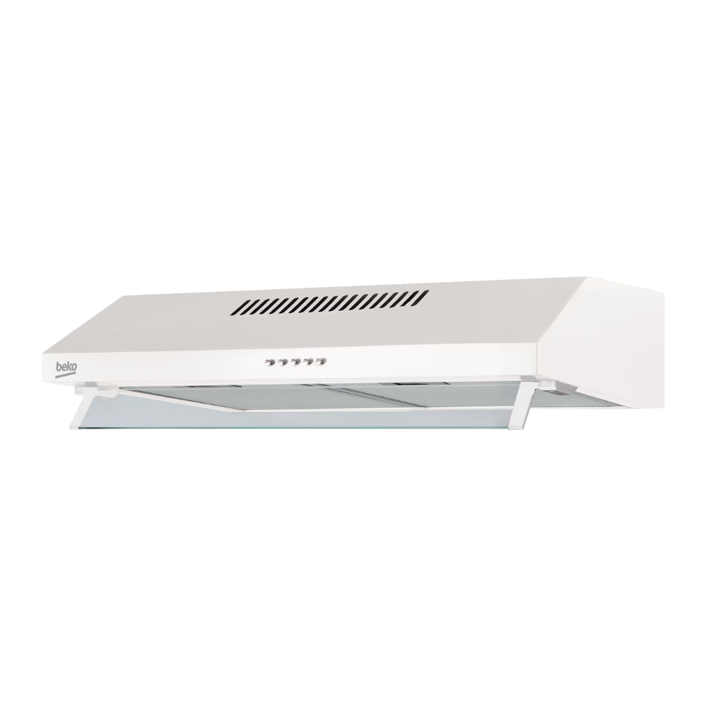 White range hood on a white background