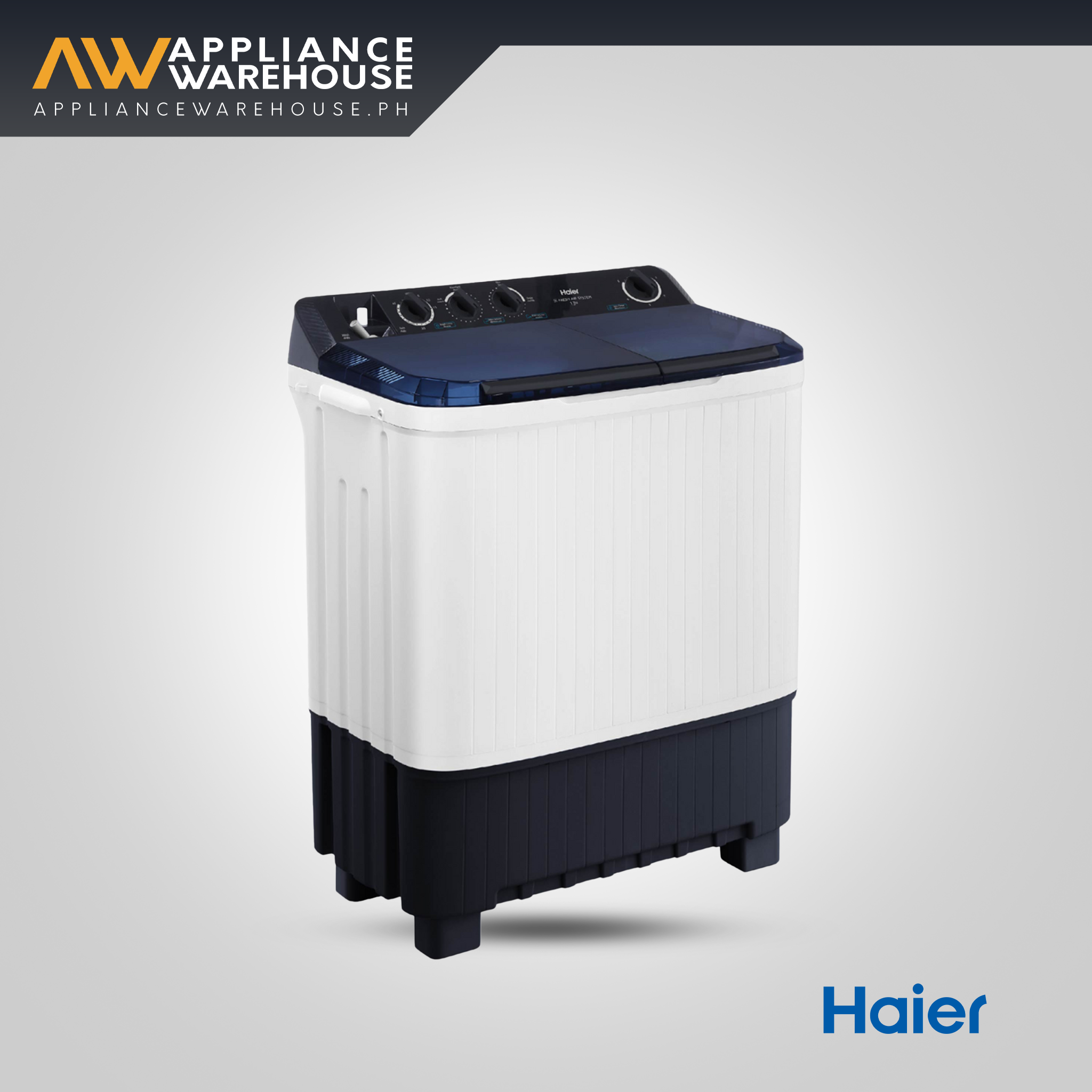 Haier HTW130-P1217 13 kg Soak Wash Twin Tub Washing Machine with Dryer