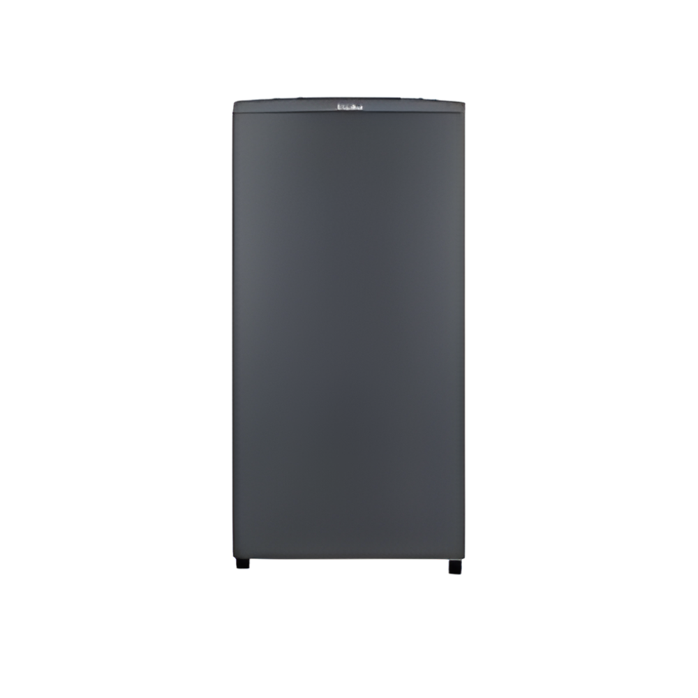 Black refrigerator on a white background