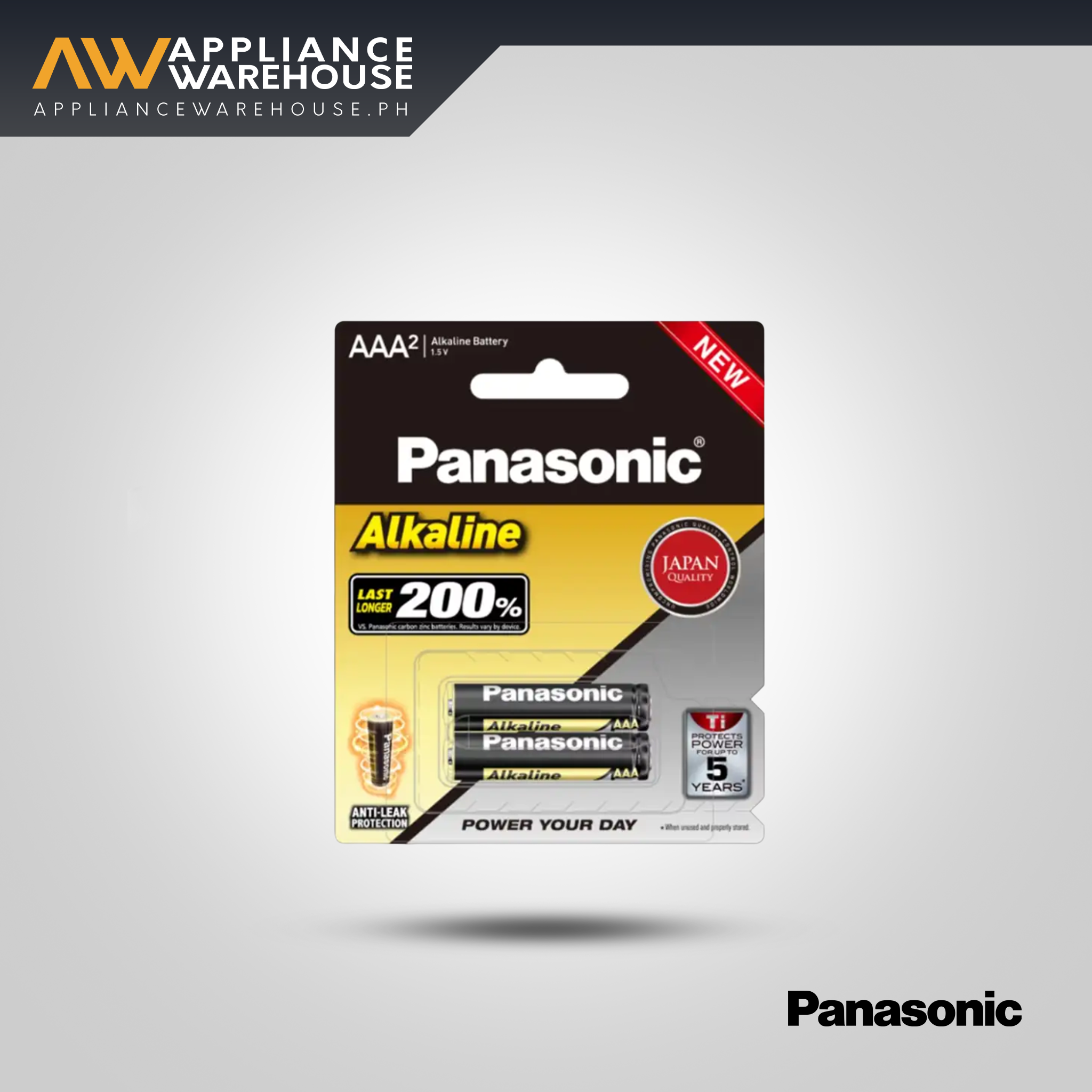 Panasonic LR6YTP/2B Black Alkaline 2pcs. AA Blister Pack (5 packs)