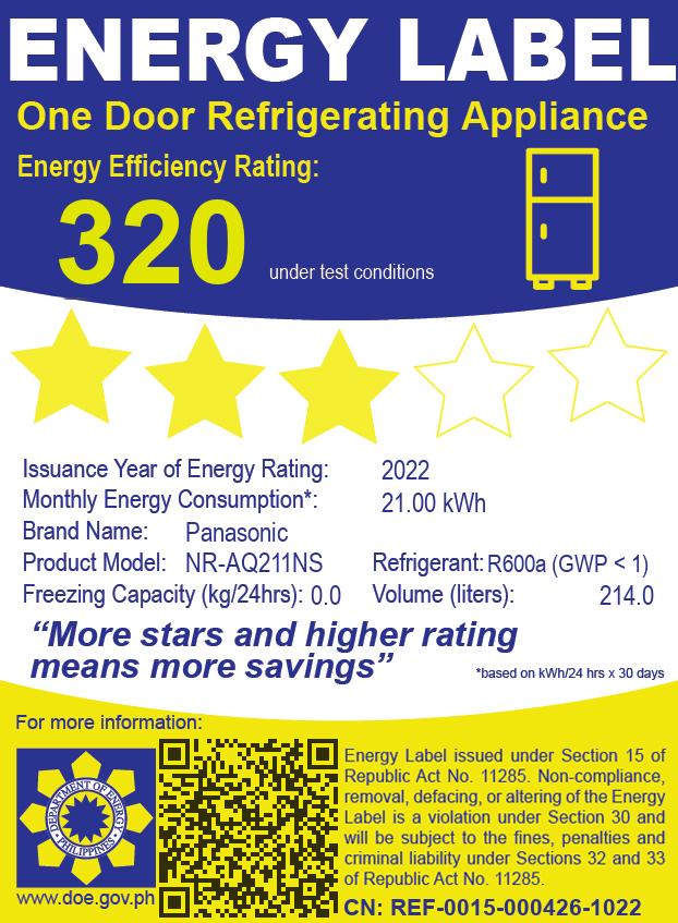 PanasonicNR-AQ211NS7.6cu.ft.1DoorDirectCoolNon-InverterRefrigerator-3