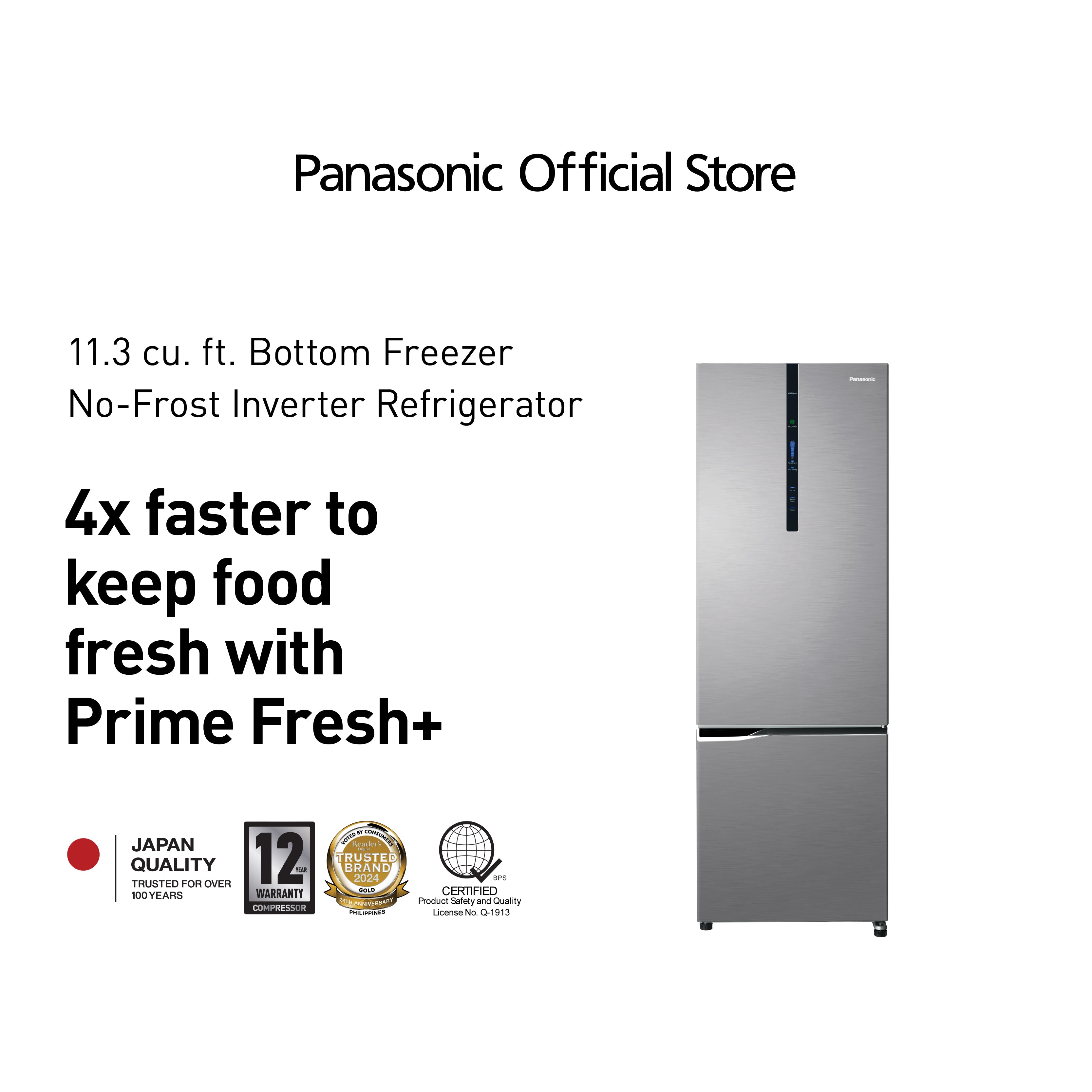 PanasonicNR-BC360XSPH11.3cu.ft.TwoDoorBottomFreezerNoFrostInverterRefrigerator-1