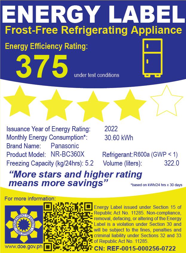 PanasonicNR-BC360XSPH11.3cu.ft.TwoDoorBottomFreezerNoFrostInverterRefrigerator-2