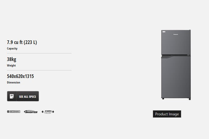 PanasonicNR-BQ211VS7.9cu.ft.2DoorTopMountFreezerDirectCoolInverterRefrigerator-5