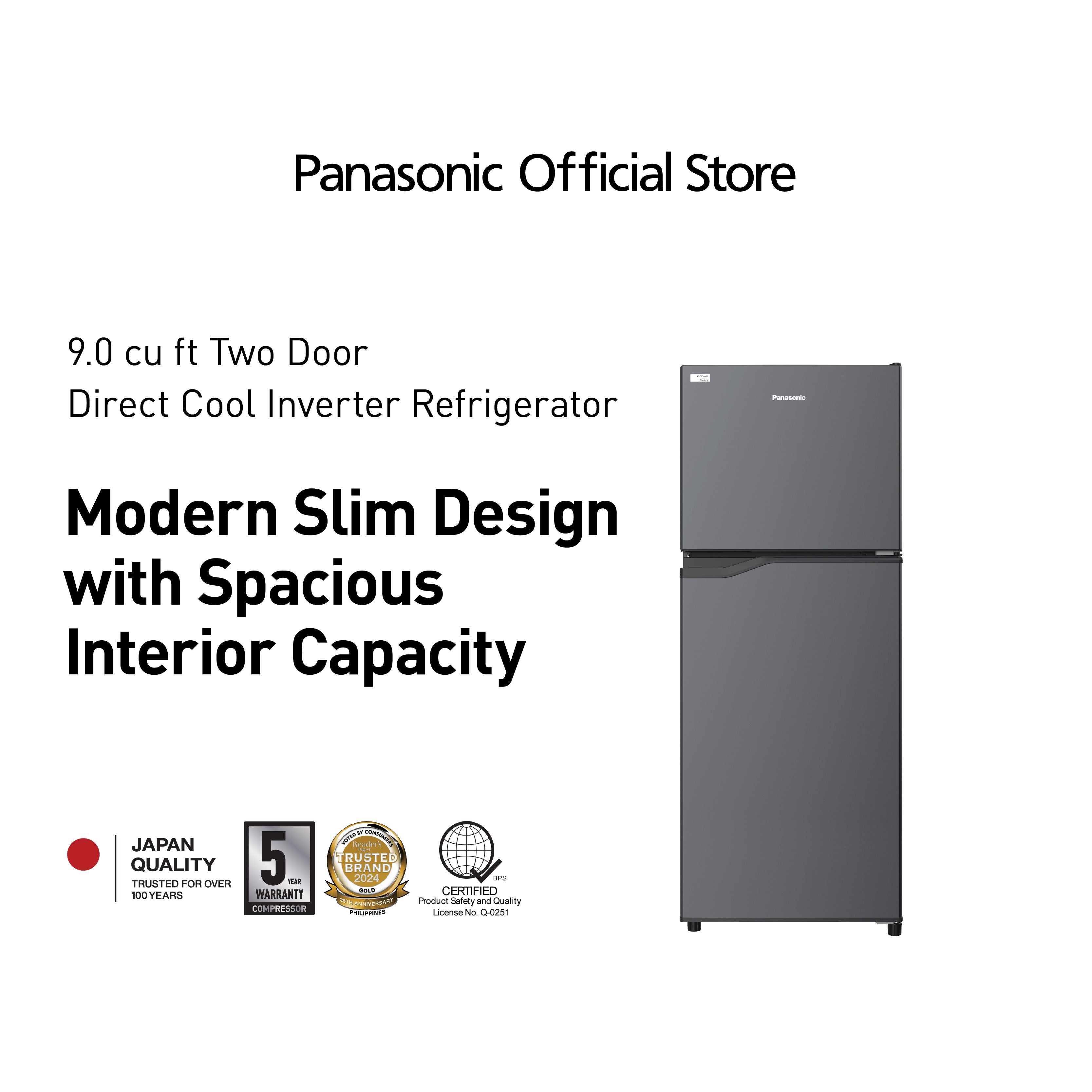 PanasonicNR-BQ241VS9.0cu.ft.2DoorTopMountFreezerDirectCoolInverterRefrigerator-1