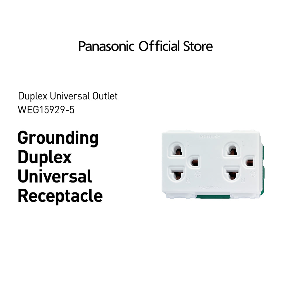PanasonicWEG15929-5DuplexUniversalOutletwGrounding-3pieces-1