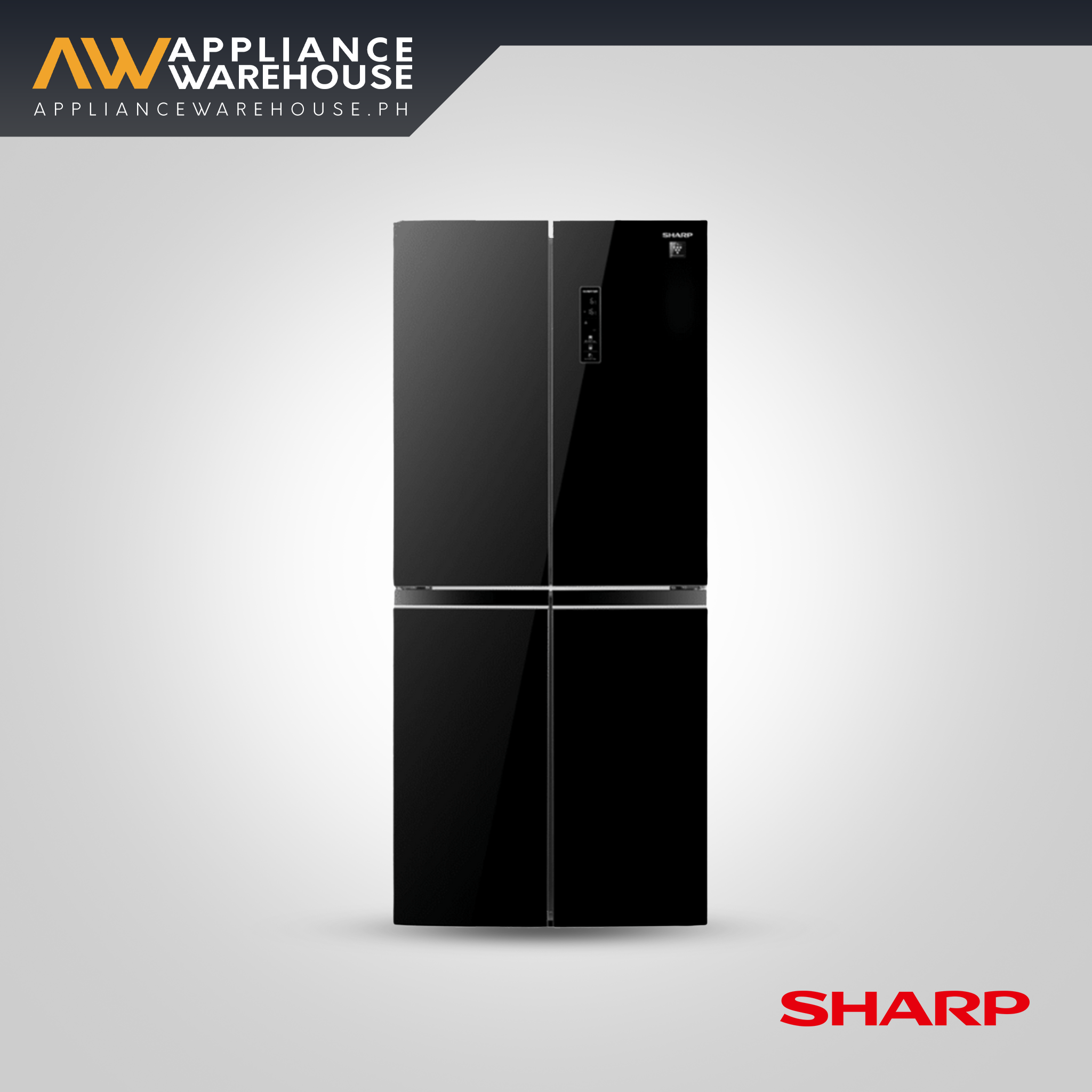 Sharp SJ-FLG16AVP-BK 16.7 cu.ft. Glass French Door Inverter Refrigerator