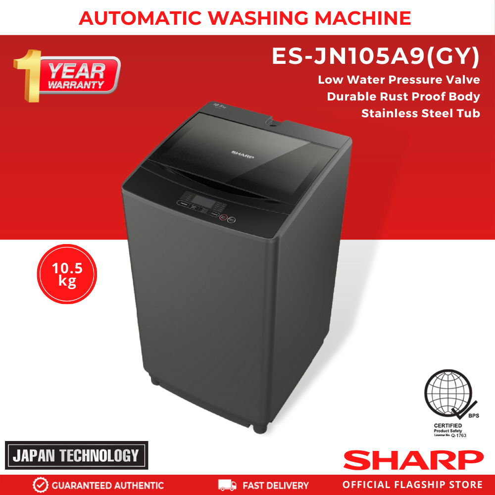 SharpES-JN105A9_GY_10.5Kg.FullyAutomaticTopLoadWashingMachine-1