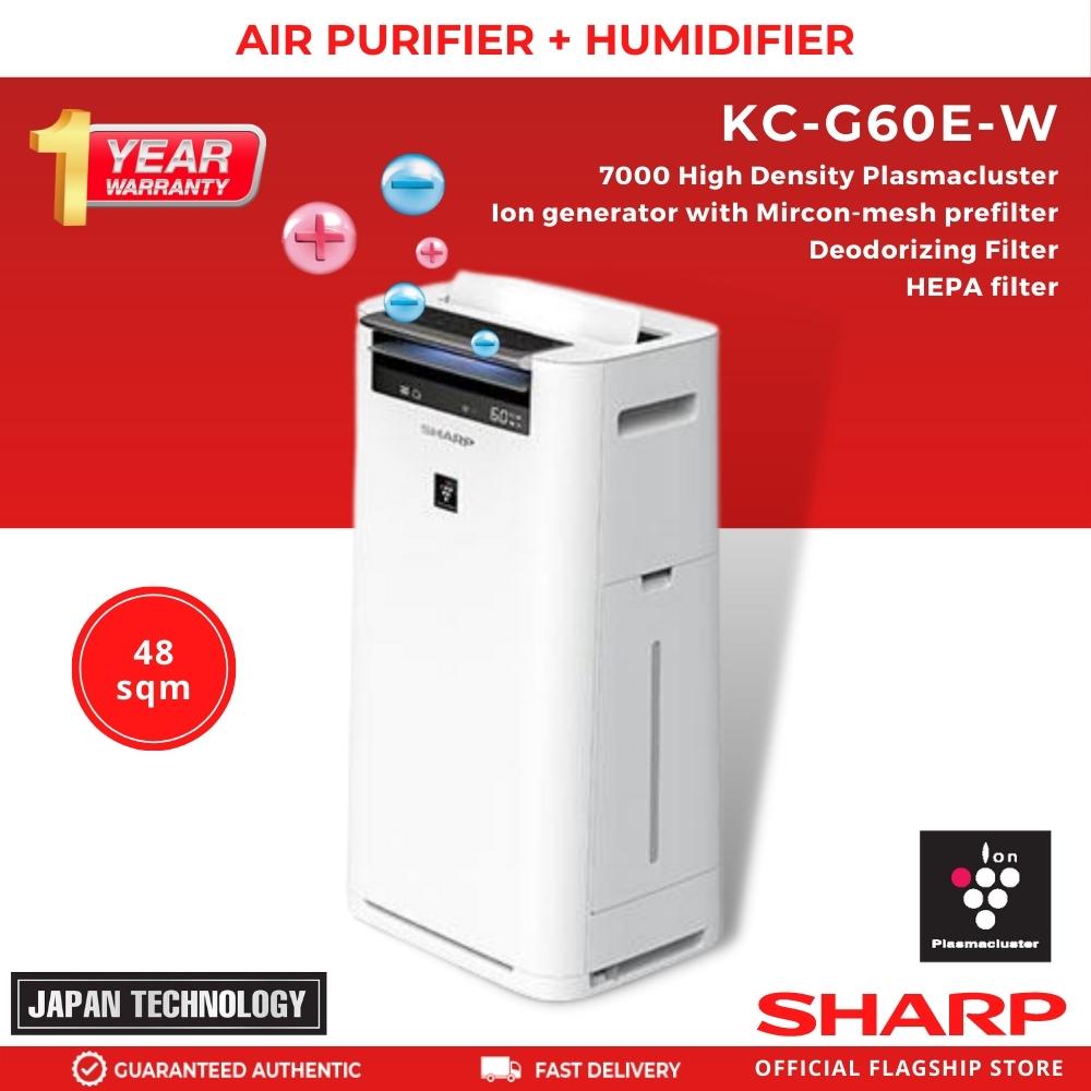 SharpKC-G60E-WAirPlasmaclusterAirPurifierwithHUMIDIFIER-1