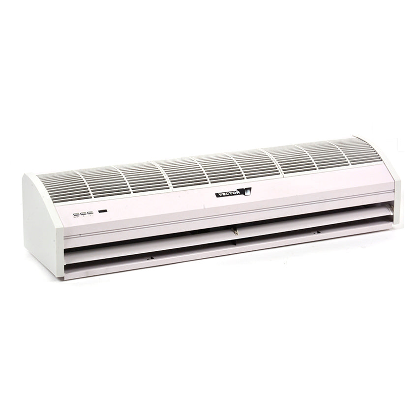 White air conditioning unit on a white background