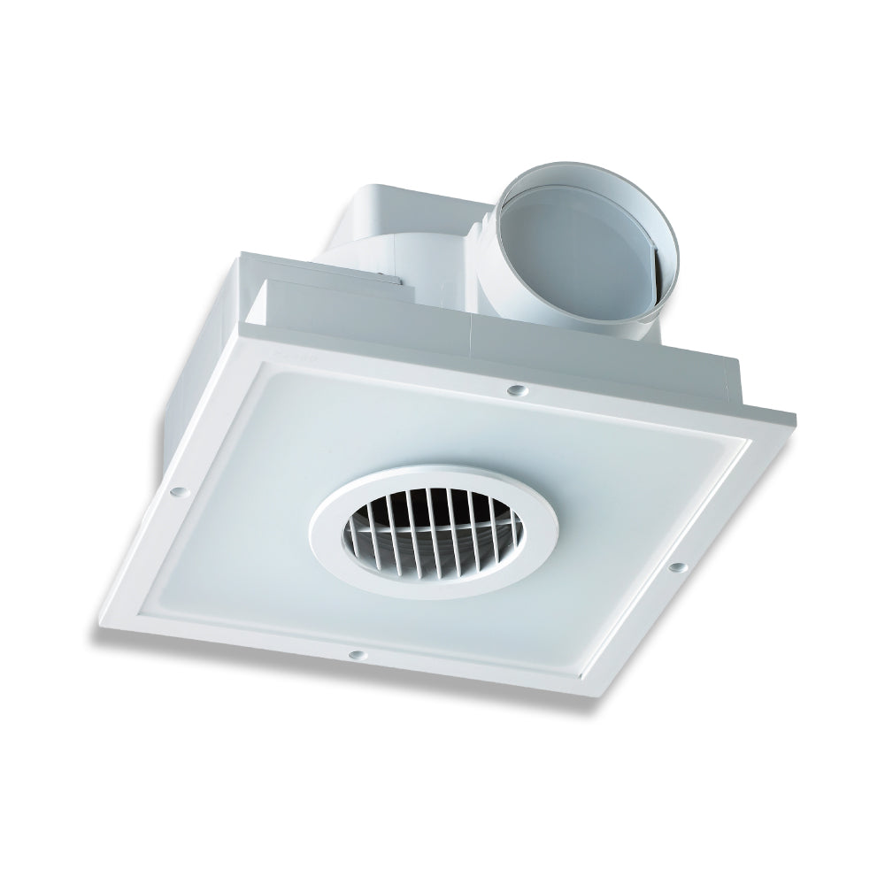 Ceiling-mounted bathroom exhaust fan on a white background