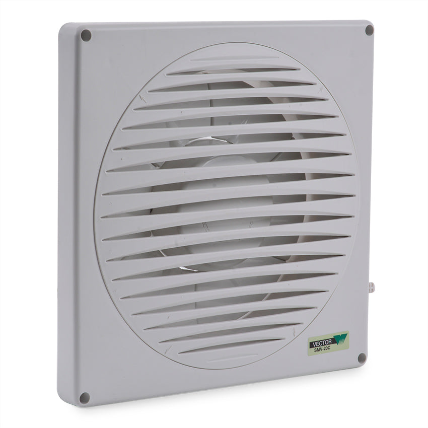 Ventilation fan with slatted design on a white background