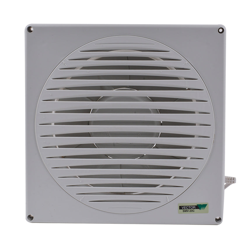Ventilation fan with slatted design on a white background