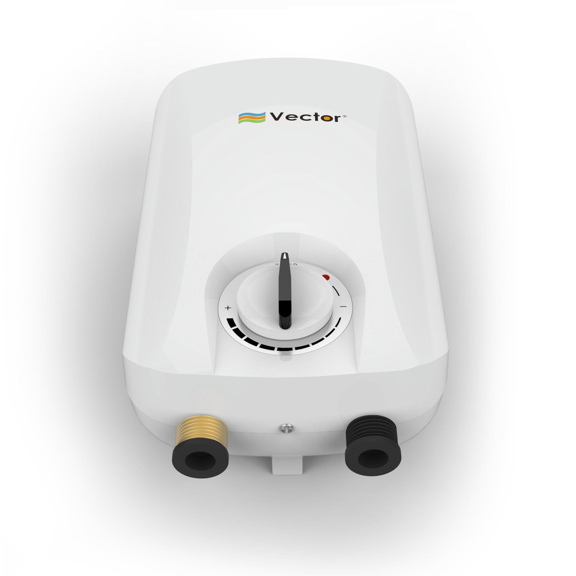 White electronic device with Vector logo on a white background