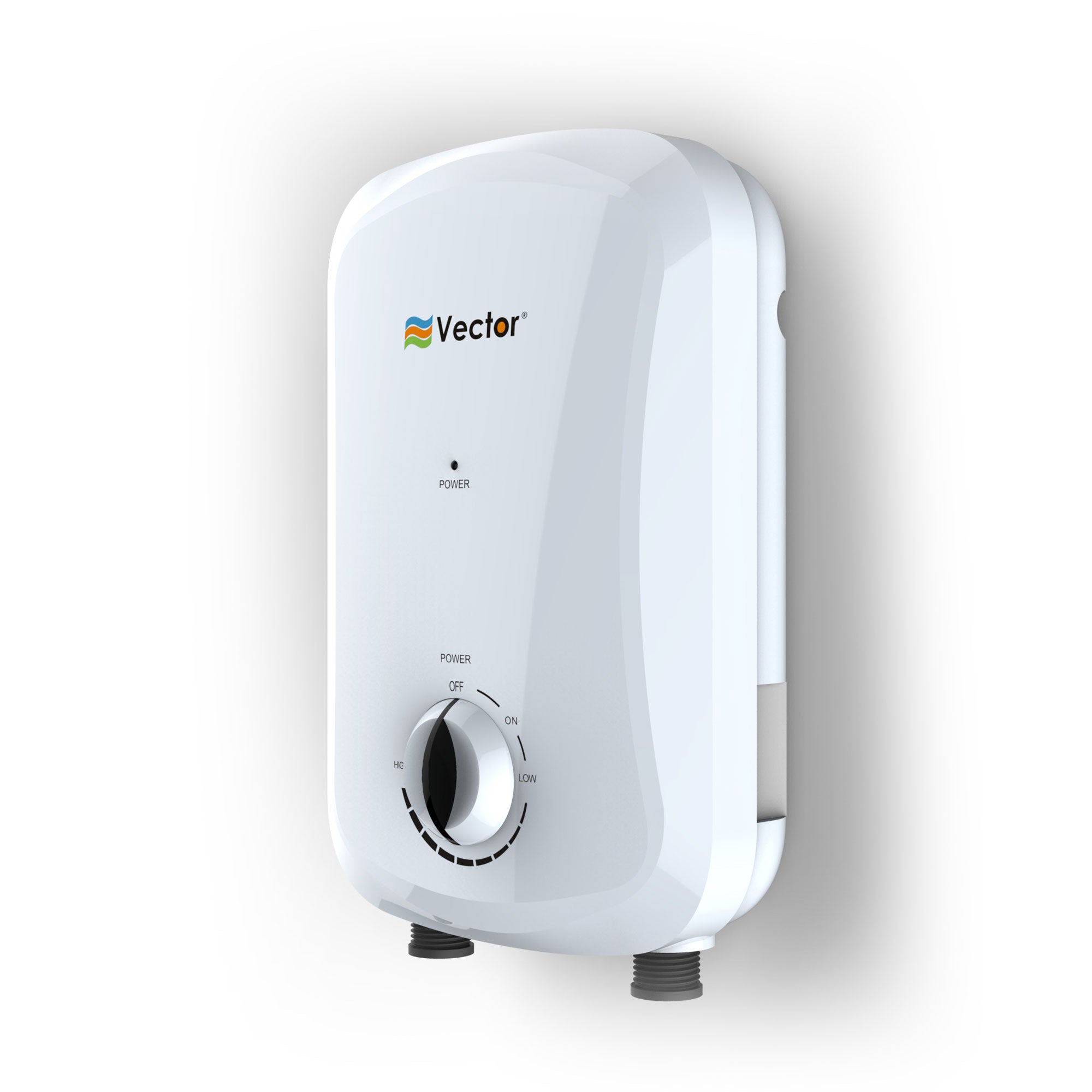 White water heater with Vector logo on a white background