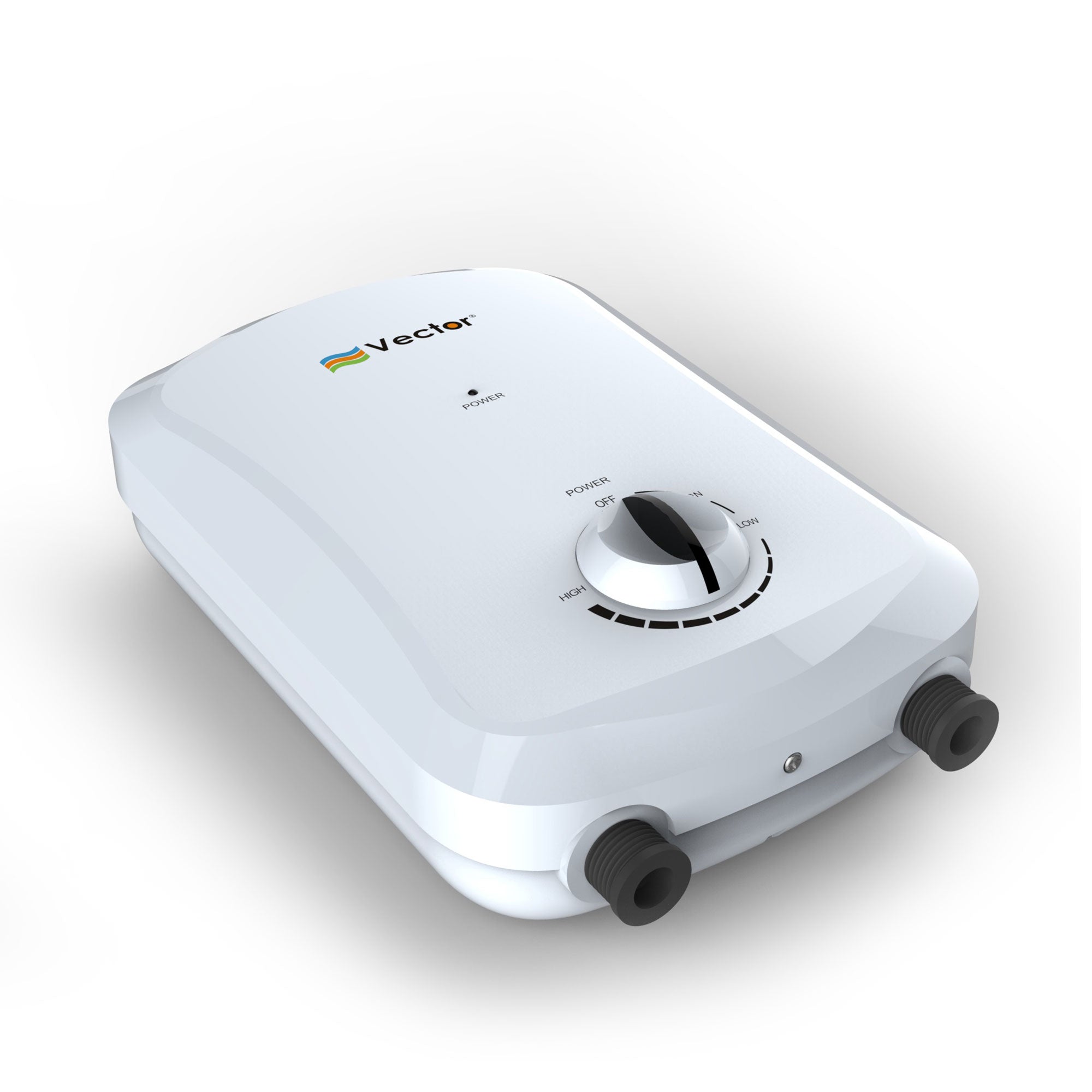 White Vector brand air pump on a light gray background